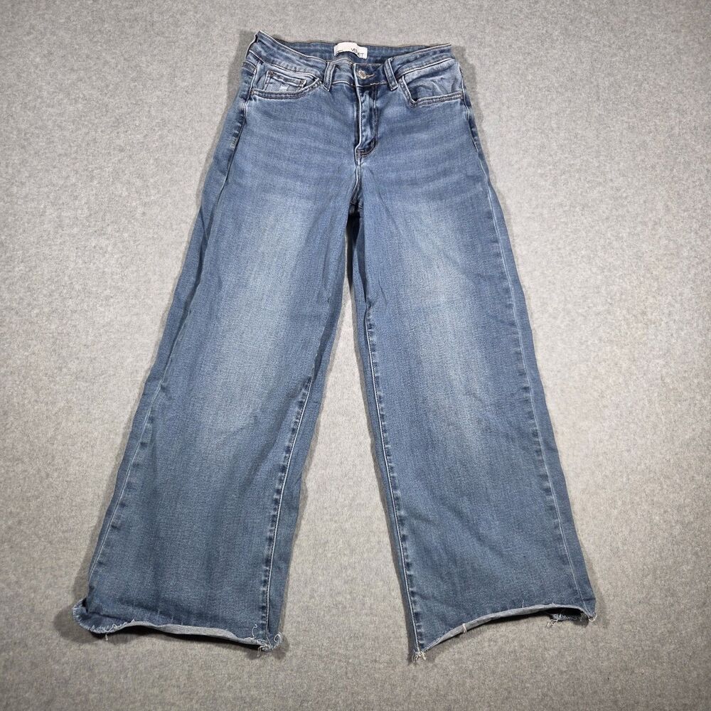 VERVET Los Angeles Womens High Rise Cropped Wide Leg Jeans 27 Ankle 26